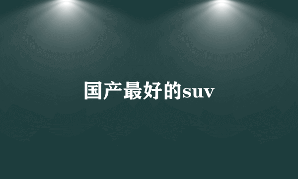 国产最好的suv