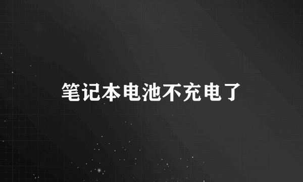 笔记本电池不充电了