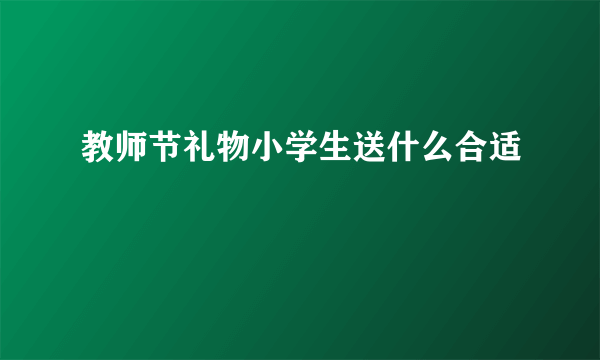 教师节礼物小学生送什么合适