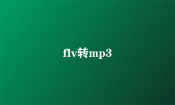 flv转mp3