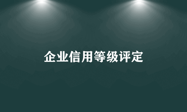 企业信用等级评定