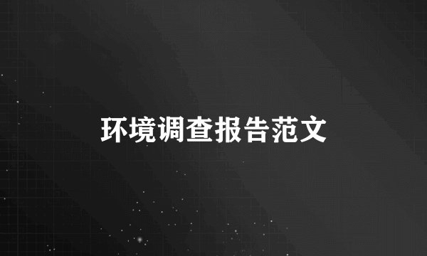 环境调查报告范文