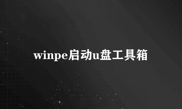 winpe启动u盘工具箱