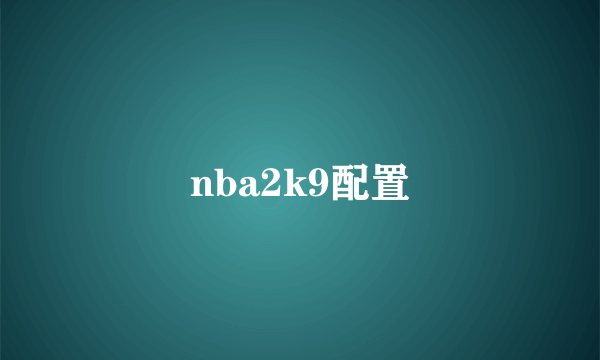 nba2k9配置