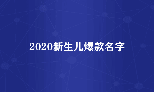 2020新生儿爆款名字