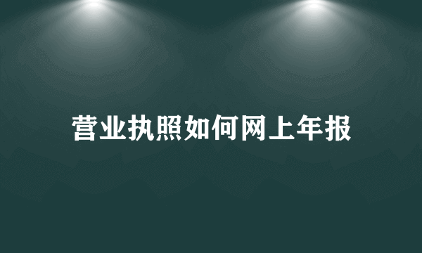 营业执照如何网上年报