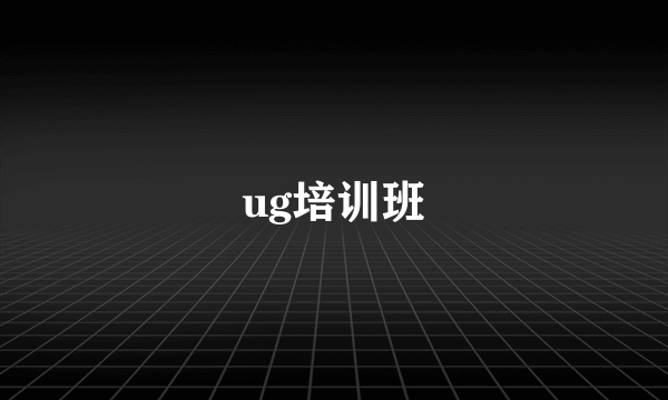 ug培训班