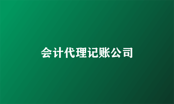 会计代理记账公司