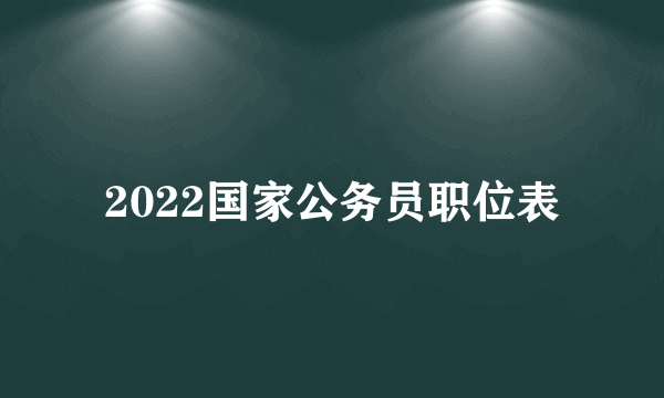 2022国家公务员职位表