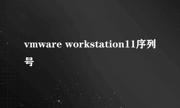 vmware workstation11序列号