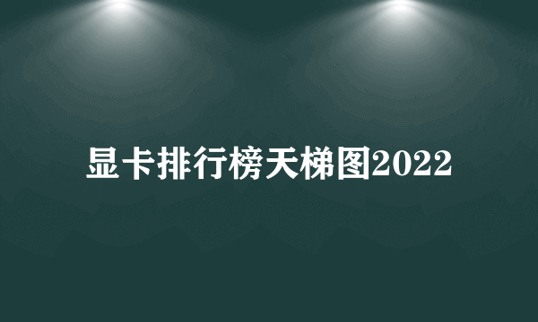 显卡排行榜天梯图2022