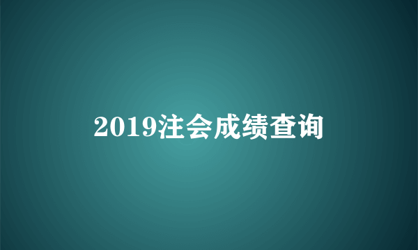 2019注会成绩查询