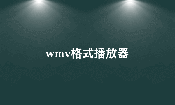 wmv格式播放器