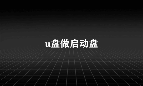 u盘做启动盘