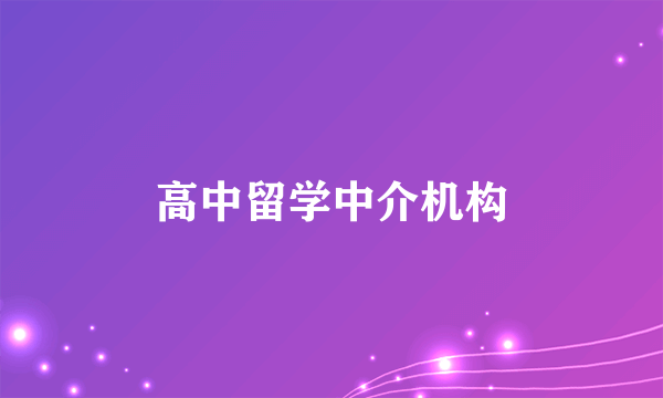 高中留学中介机构