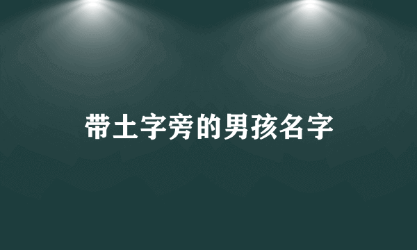 带土字旁的男孩名字