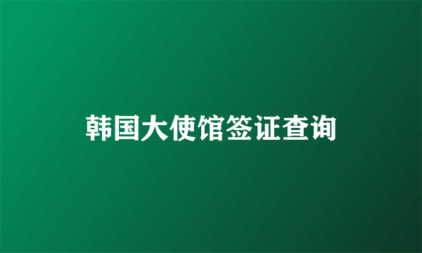 韩国大使馆签证查询