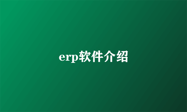 erp软件介绍