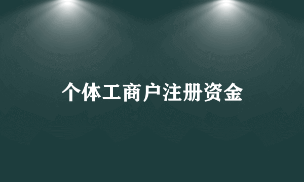 个体工商户注册资金