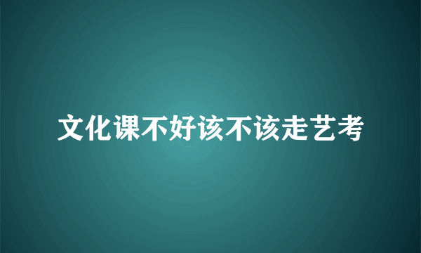 文化课不好该不该走艺考