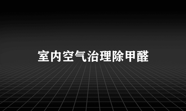 室内空气治理除甲醛