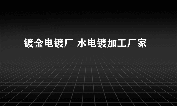 镀金电镀厂 水电镀加工厂家