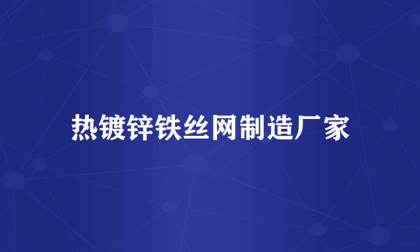 热镀锌铁丝网制造厂家