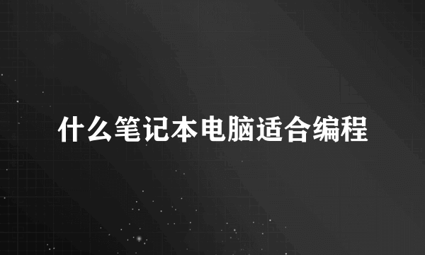 什么笔记本电脑适合编程