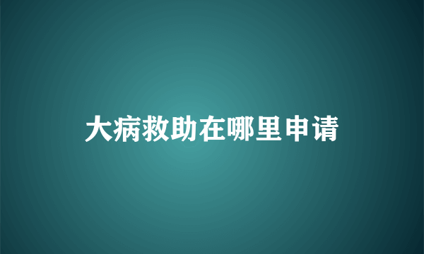 大病救助在哪里申请