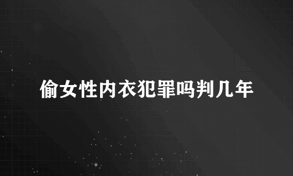 偷女性内衣犯罪吗判几年