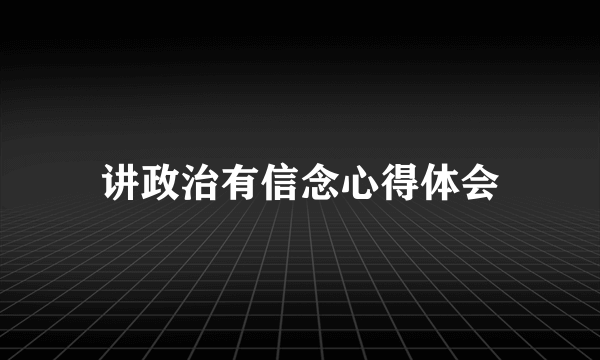 讲政治有信念心得体会