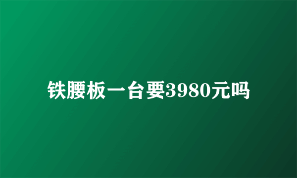 铁腰板一台要3980元吗