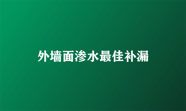 外墙面渗水最佳补漏