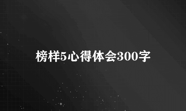 榜样5心得体会300字