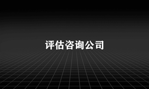 评估咨询公司