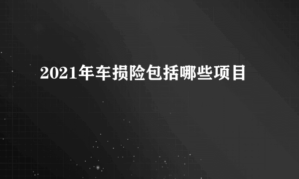 2021年车损险包括哪些项目