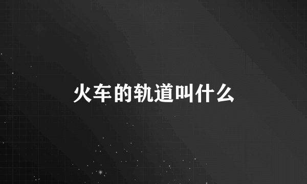 火车的轨道叫什么