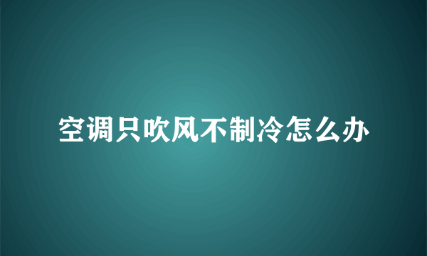 空调只吹风不制冷怎么办