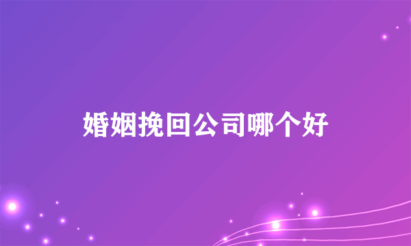 婚姻挽回公司哪个好