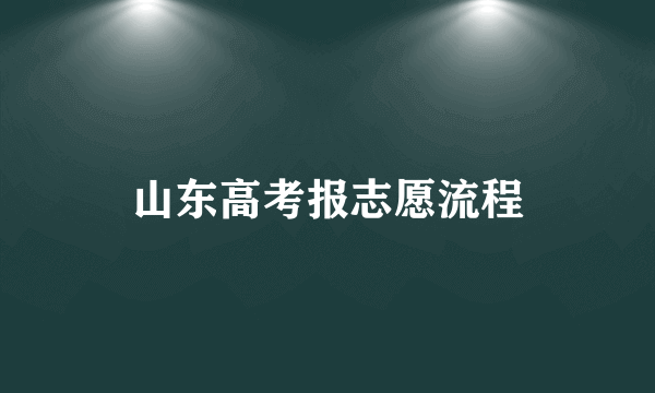 山东高考报志愿流程