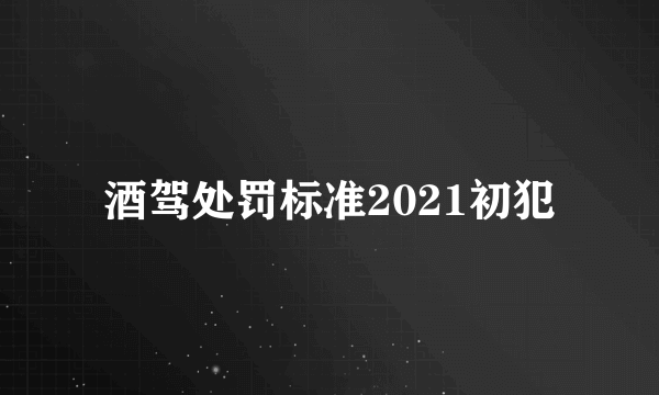 酒驾处罚标准2021初犯