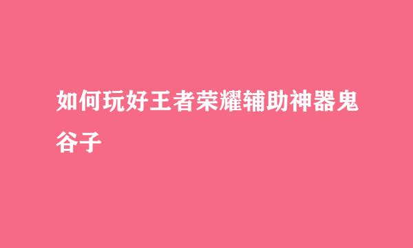 如何玩好王者荣耀辅助神器鬼谷子