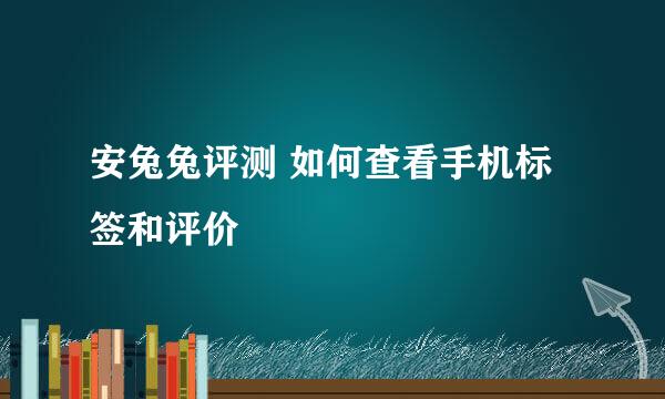 安兔兔评测 如何查看手机标签和评价