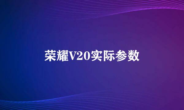 荣耀V20实际参数