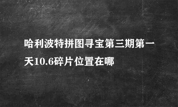 哈利波特拼图寻宝第三期第一天10.6碎片位置在哪