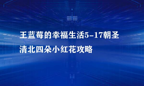 王蓝莓的幸福生活5-17朝圣清北四朵小红花攻略