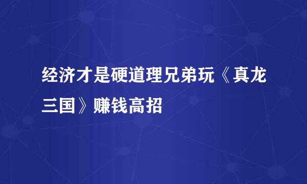 经济才是硬道理兄弟玩《真龙三国》赚钱高招