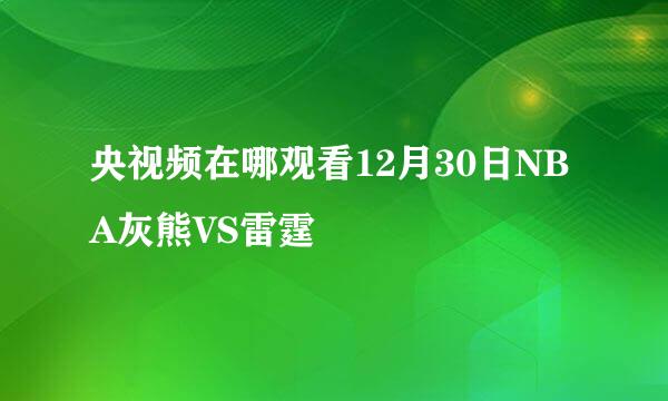 央视频在哪观看12月30日NBA灰熊VS雷霆