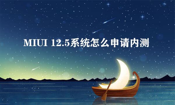 MIUI 12.5系统怎么申请内测