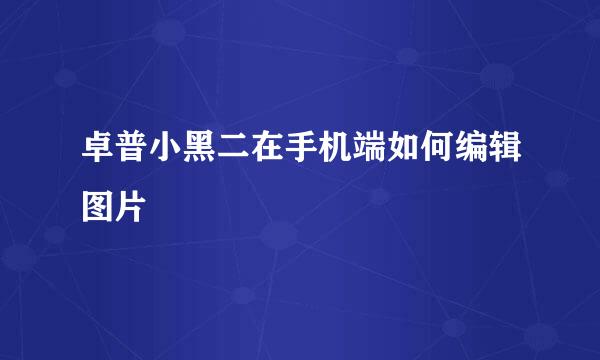 卓普小黑二在手机端如何编辑图片